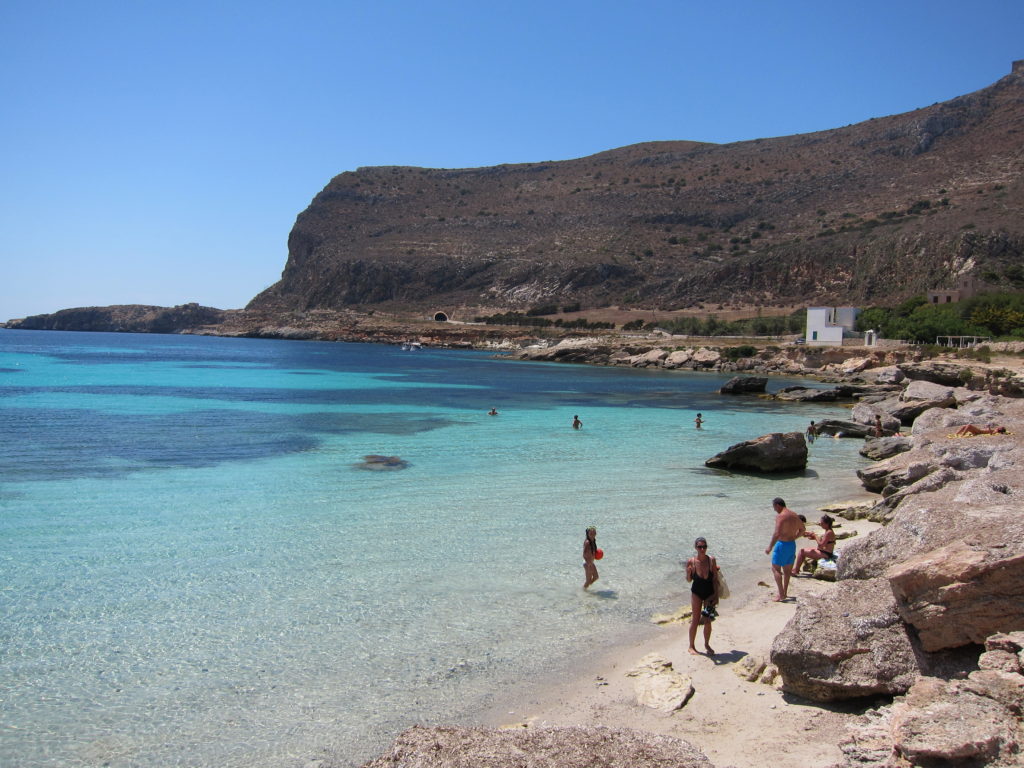 View of Marasolo beach in Favignana