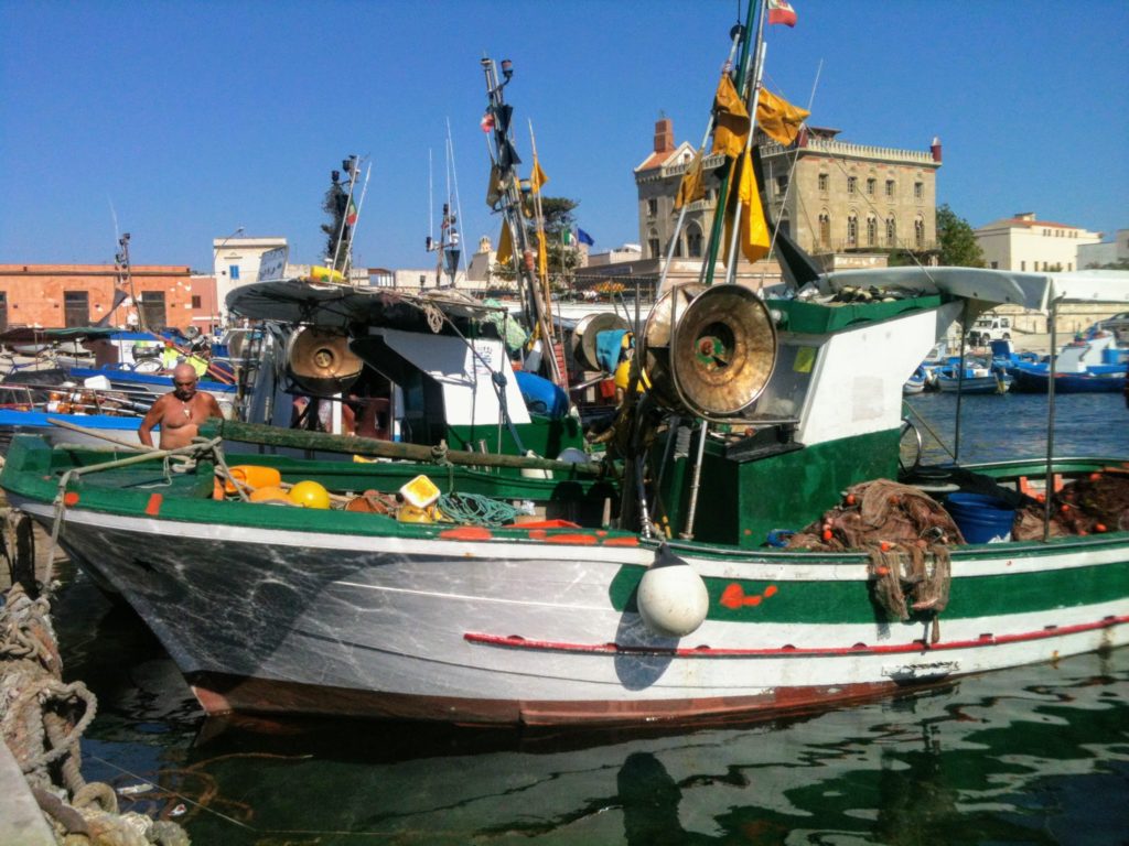 Fishing boats at the harbor of Favignana