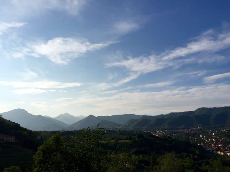 From Bergamo Alta, there is a stunning view of the Orobie mountains.