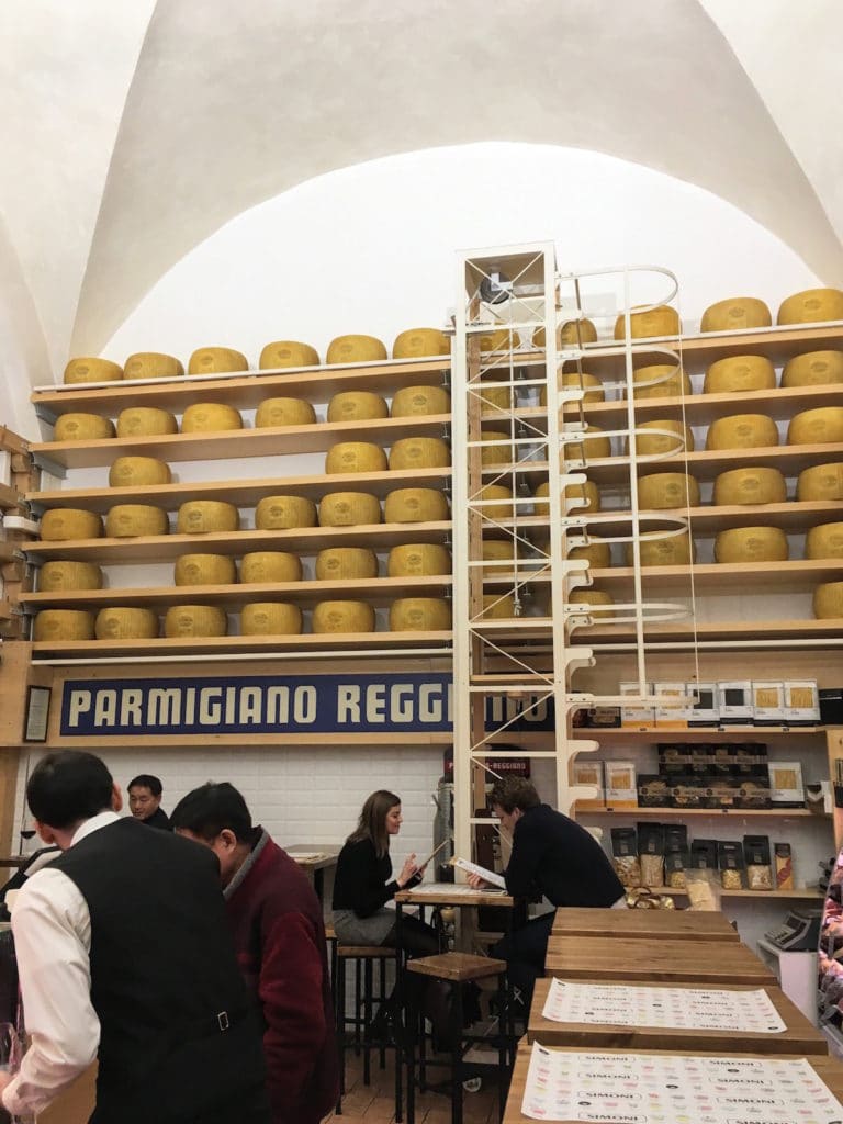 Parmigiano galore at Salumeria Simoni's 