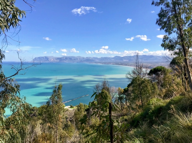 View of the sea from the mountains in Castellammare del Golfo Sicily