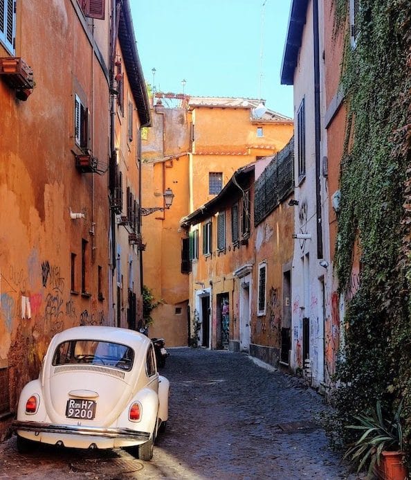 View of street in Trastevere, Rome