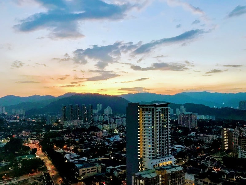 Evening over Penang, seen from 28th floor