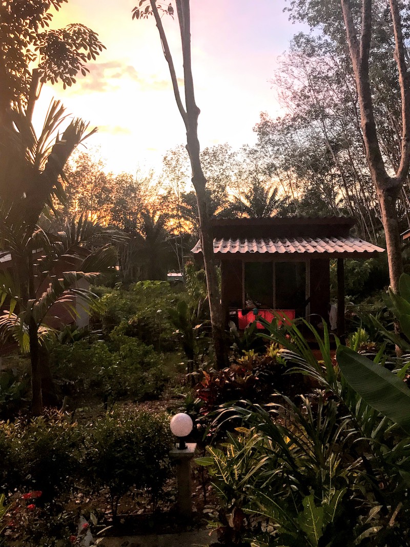 Sunset over Mai Caew Bungalows