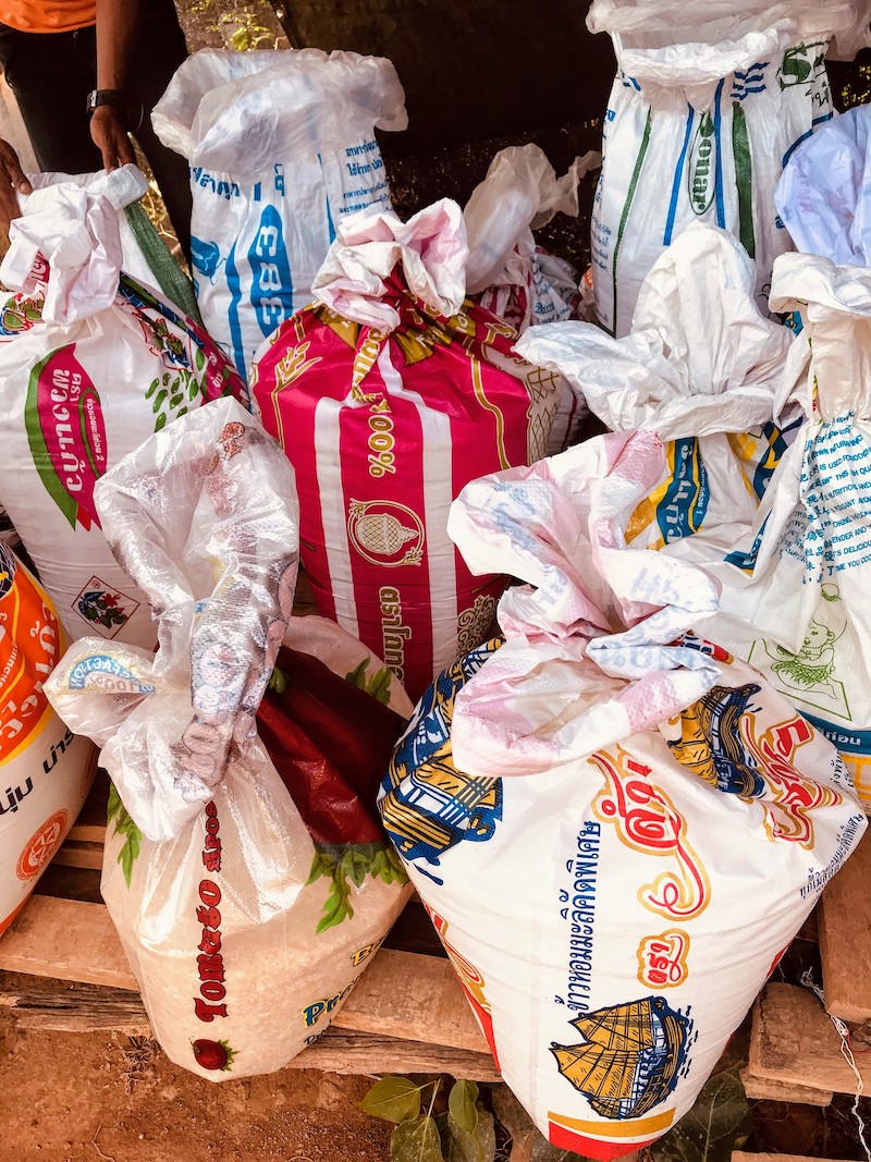 ricebags at the market