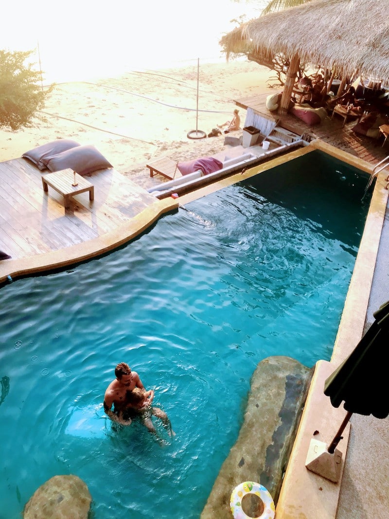 View of pool at KoPPee resturant Ko Tao