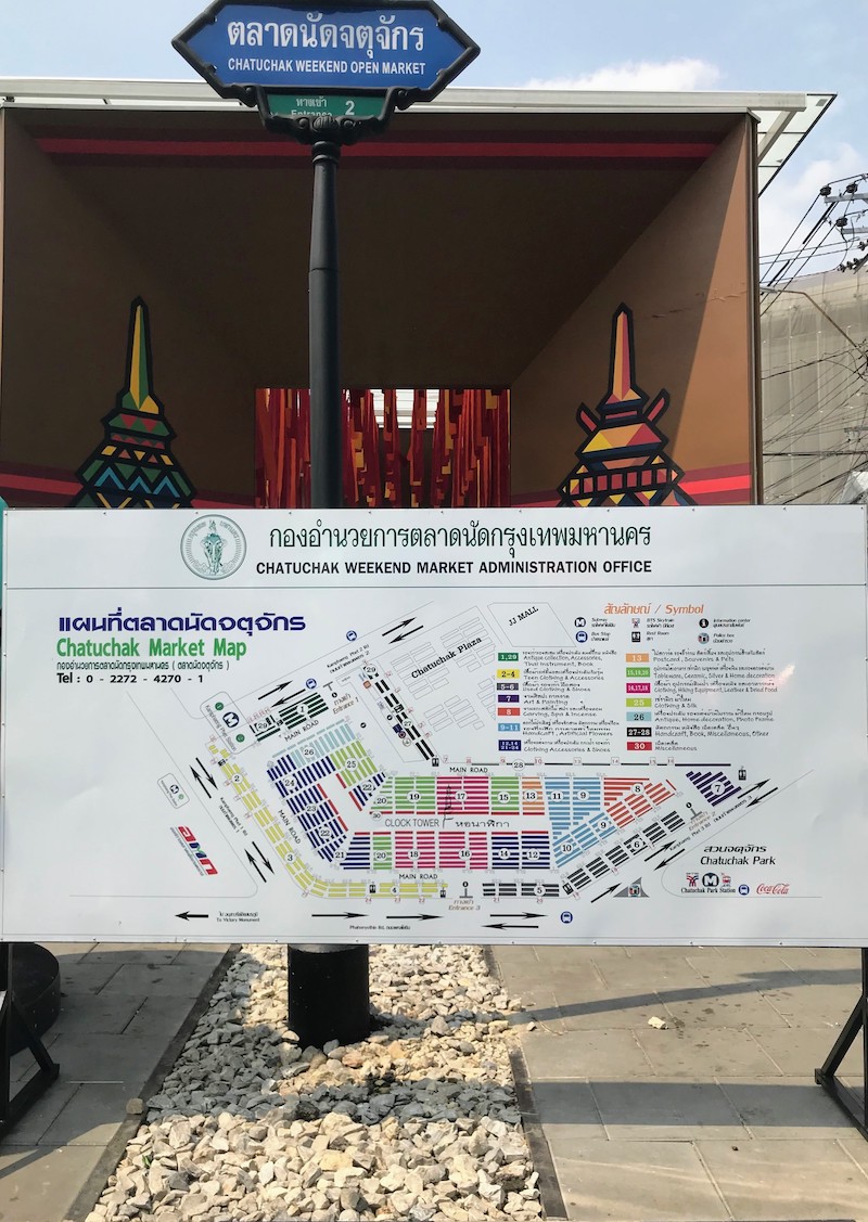 Map over the stalls at Chatuchak market Bangkok