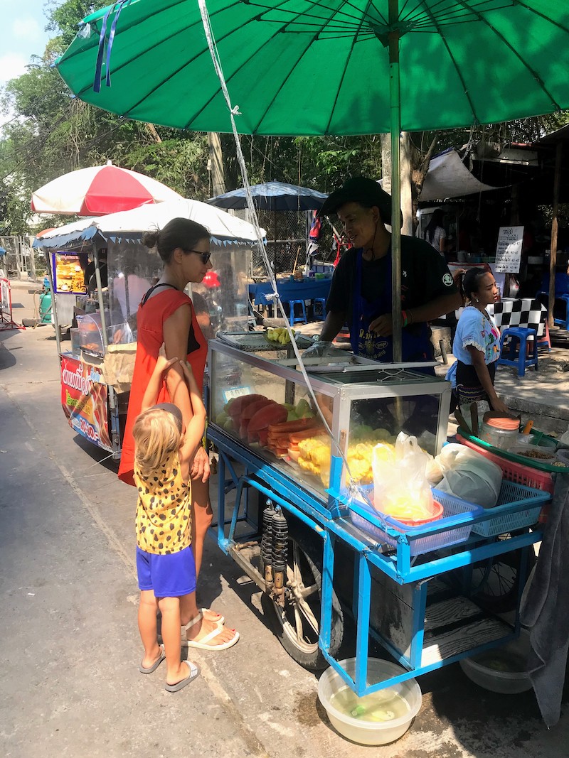 Street vendor selling fruit Bangkok