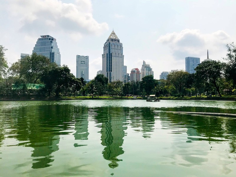 Silom area seen from Lumphini Park Bangkok