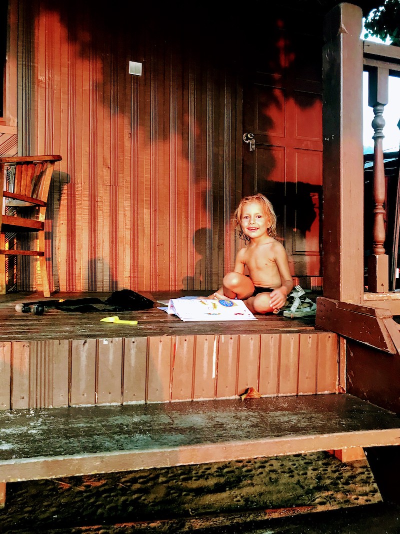 Sunset and kid Tioman Island