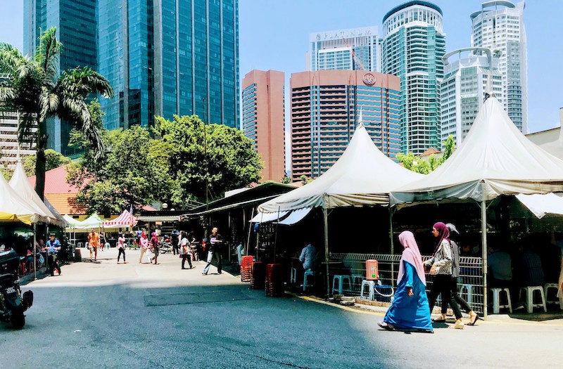 Street food stalls in Kuala Lumpur